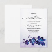 Cartons Réponse Réception Orchidée Bleue Turquoise Violette (Devant / Derrière)