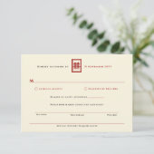 Cartons Réponse Rectangle classique Double Bonheur Mariage chinois (Debout devant)