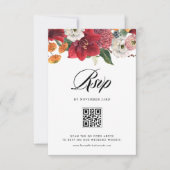 Cartons Réponse Red Amaryllis Botanical Winter Wedding QR Code (Devant)