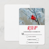 Cartons Réponse Red Cardinal dans Winter Nature Photo de Christmas (Devant / Derrière)