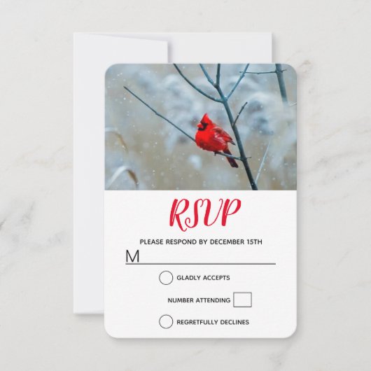 Cartons Réponse Red Cardinal dans Winter Nature Photo de Christmas (Devant)