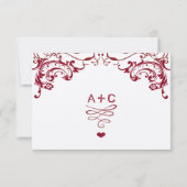 Cartons Réponse Red Chalkboard Cute Heart Initiales Typographie RS (Dos)