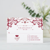 Cartons Réponse Red Chalkboard Cute Heart Initiales Typographie RS (Debout devant)