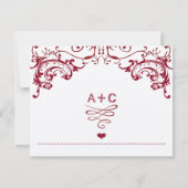 Cartons Réponse Red Chalkboard Cute Heart Initiales Typographie RS (Dos)