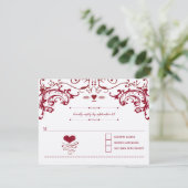 Cartons Réponse Red Chalkboard Cute Heart Initiales Typographie RS (Debout devant)