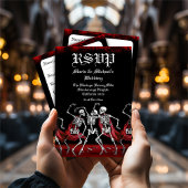 Cartons Réponse Red Death Dancing Skeletons Mariage gothique