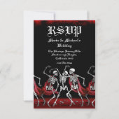Cartons Réponse Red Death Dancing Skeletons Mariage gothique (Devant)