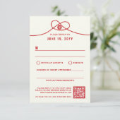 Cartons Réponse Red Knot Union Double Bonheur Mariage chinois (Debout devant)