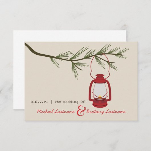 Cartons Réponse Red Oil Lantern À feuillage persistant Camping Mar (Devant / Derrière)