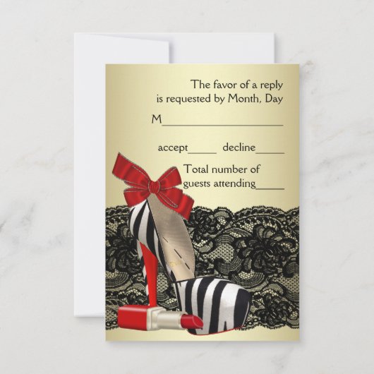 Cartons Réponse Red Zebra High Heel Chaussures Red Zebra Party RSV (Dos)