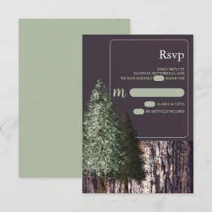 Cartons Réponse Redwoods & Bark, Mariage rustique
