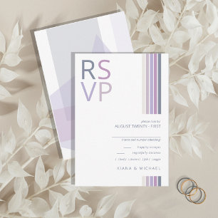 Cartons Réponse Refined Lines Geometric Wedding Violet ID983