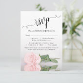 Cartons Réponse Reflet Pale Blush Rose Rose Élégant Mariage (Debout devant)