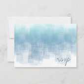 Cartons Réponse Réflexions aquarelle Mariage Dusty Blue ID774 (Devant)