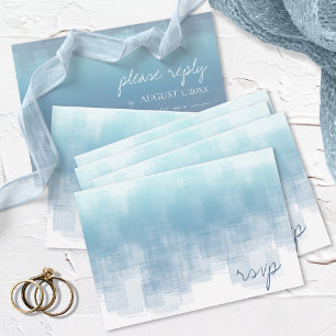 Cartons Réponse Réflexions aquarelle Mariage Dusty Blue ID774