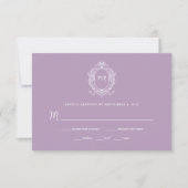 Cartons Réponse Regal Lavender Purple | Baroque Frame Mariage (Devant)