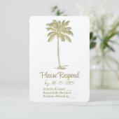 Cartons Réponse Regarder vintage Palm Trees Beach Mariage (Debout devant)