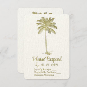 Cartons Réponse Regarder vintage Palm Trees Beach Mariage