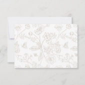 Cartons Réponse Regency Beige Floral Mariage (Dos)