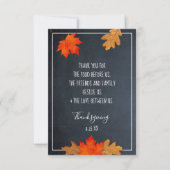 Cartons Réponse Remerciements Pour Chalkboard Thanksgiving Placeca (Devant)