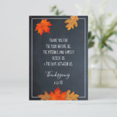 Cartons Réponse Remerciements Pour Chalkboard Thanksgiving Placeca (Debout devant)