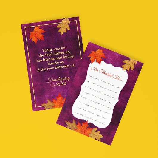 Cartons Réponse Remerciements Pour Plum Thanksgiving Plaques