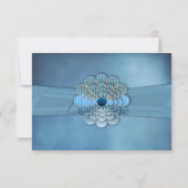 Cartons Réponse Renouvellement des vues Mariages - Blue Elegant -  (Dos)