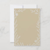 Cartons Réponse Repas de Mariage Botanique Élégant (Dos)