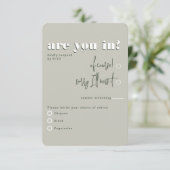 Cartons Réponse Repas vert gras rétro moderne (Debout devant)