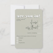 Cartons Réponse Repas vert gras rétro moderne (Devant)