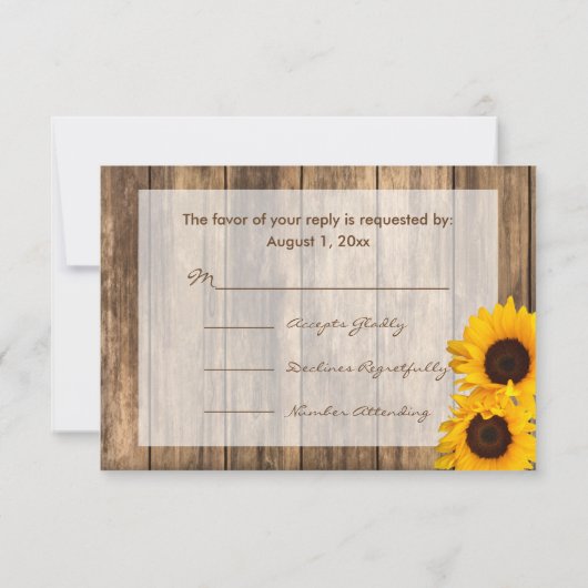 Cartons Réponse Répondre à l'invitation de mariage dans un cadre r (Dos)