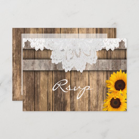 Cartons Réponse Répondre à l'invitation de mariage dans un cadre r (Devant / Derrière)