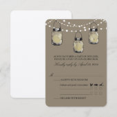 Cartons Réponse Répondre au Mariage au Pot Mason (Devant / Derrière)