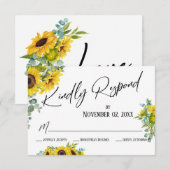 Cartons Réponse Répondre avec gentillesse Tournesol et eucalyptus  (Devant / Derrière)