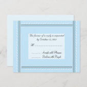 Cartons Réponse Répondre Mariage élégant bleu doux (Devant / Derrière)