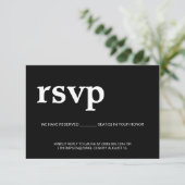 Cartons Réponse Répondre par courriel Siège réservé Blanc sur noir (Debout devant)