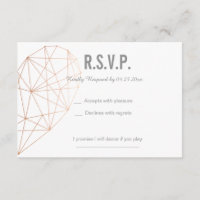 Cartons réponse | Réponse | Mariage Rose géométriq