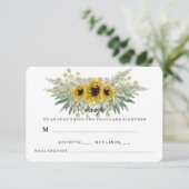 CARTONS RÉPONSE REPONSE MARIAGE TOURNESOL ET VERDURE (Debout devant)