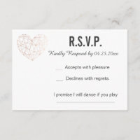 Cartons réponse | Réponse | Rose Mariage Gold Géom