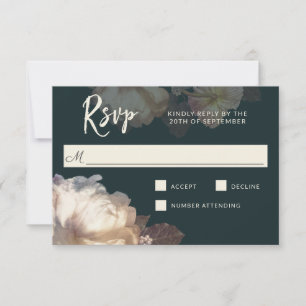 Cartons Réponse Réponses Élégantes Fleurs Romantiques Mariage