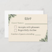 Cartons Réponse Response card wedding  (Devant / Derrière)