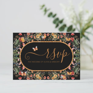 Cartons Réponse Ressort Aquarelle Fleur sauvage Mariage Choix de r