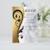 Cartons Réponse Résumé L'or sur les textures de marbre noir et mix (Debout devant)