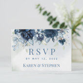 Cartons Réponse Retour Mariage des pivoines en cascade (Debout devant)