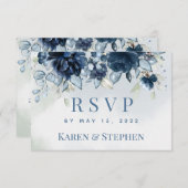 Cartons Réponse Retour Mariage des pivoines en cascade (Devant / Derrière)