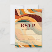 Cartons Réponse Retro Abstrait Terrain Terracotta Orange Mariage (Devant)