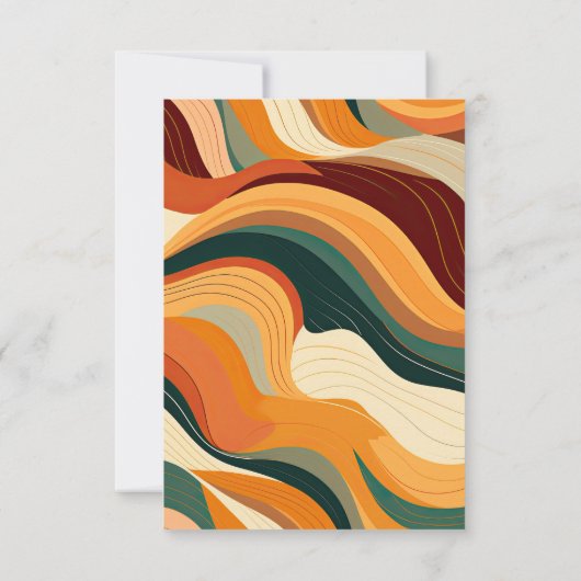 Cartons Réponse Retro Abstrait Terrain Terracotta Orange Mariage (Dos)