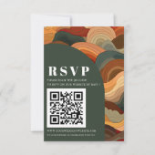 Cartons Réponse Retro Abstrait Terrain Terracotta Orange QR CODE (Devant)