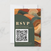 Cartons Réponse Retro Abstrait Terrain Terracotta Orange QR CODE (Devant)
