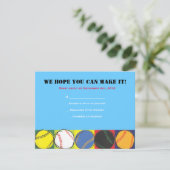 Cartons Réponse Retro Baseball Theme Bar Bat mitzvah Répondre cart (Debout devant)